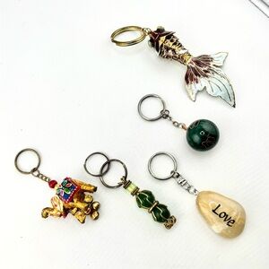 Boho & Spiritual Keychain MEGA Bundle - Lot of 5 (Koi, Elephant, Stone)
